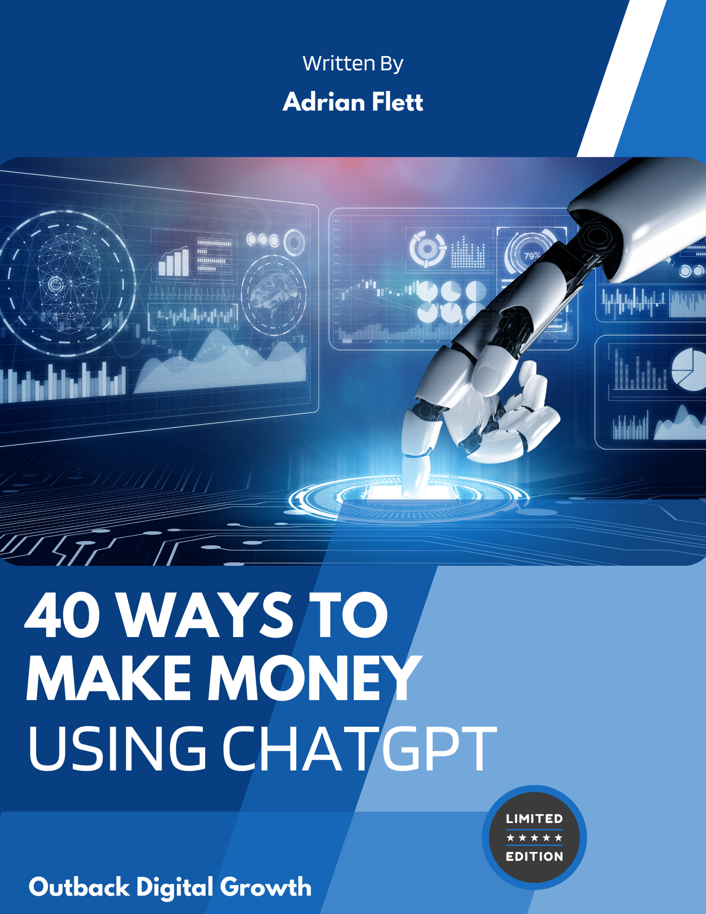 "40 Ways to Make Money with ChatGPT" by Adrian Flett (Ebook) with MRR