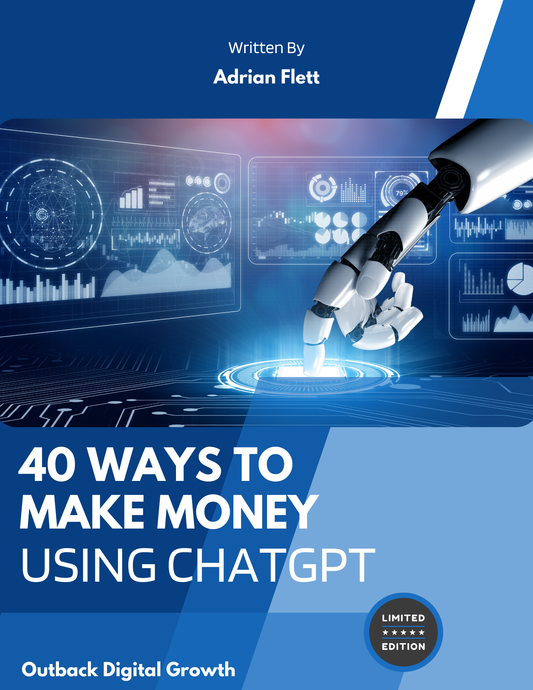 "40 Ways to Make Money with ChatGPT" by Adrian Flett (Ebook) with MRR